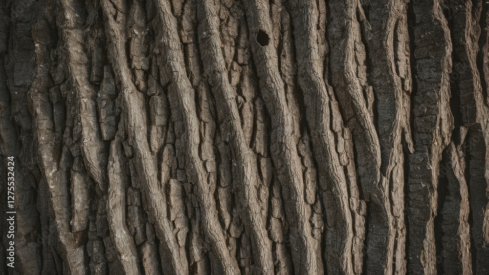 Bark texture of a tree with deep grooves in shades of brown and gray, featuring vertical lines and a rough surface for natural decor. Bark texture of a tree with deep grooves in shades of brown and gray, featuring vertical lines and a rough surface for natural decor.