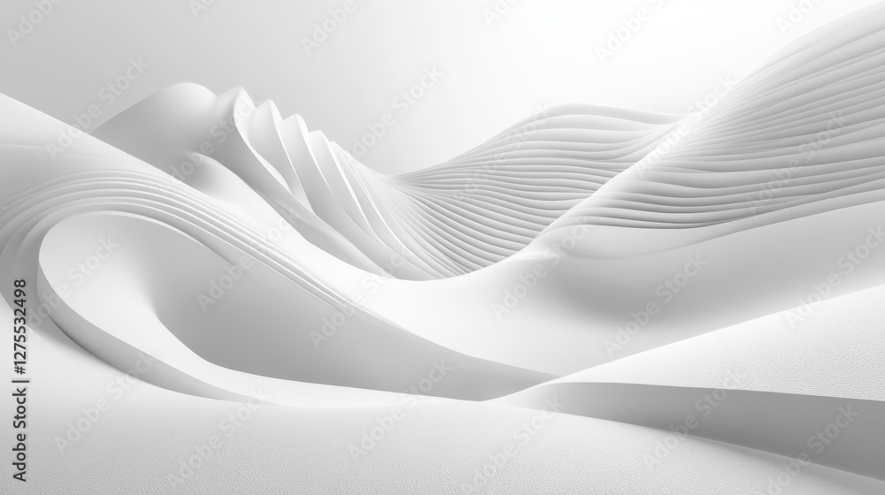 Fototapeta premium Minimalist Monochrome Landscape with Elegant Smooth Curves