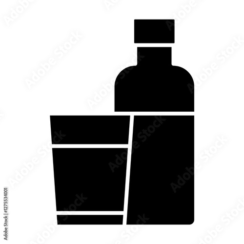 Glass and bottle icon