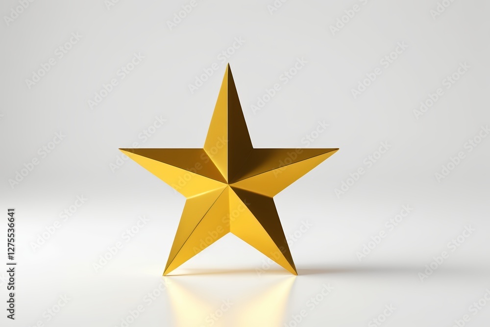 there is a gold star that is standing on a white surface there is a gold star that is standing on a white surface