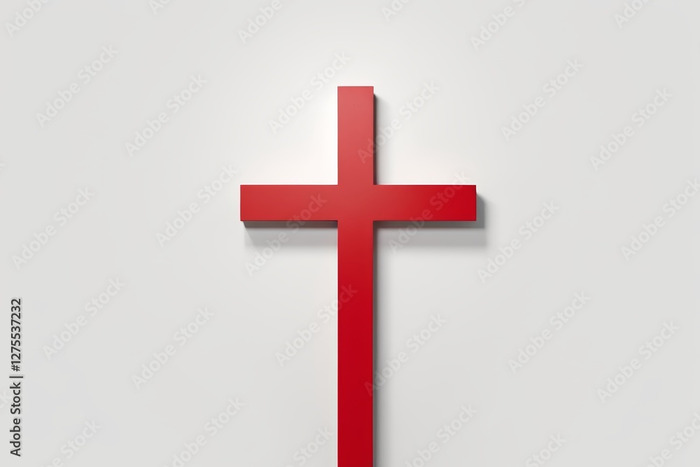 arafed cross on a white wall with a red cross on it arafed cross on a white wall with a red cross on it