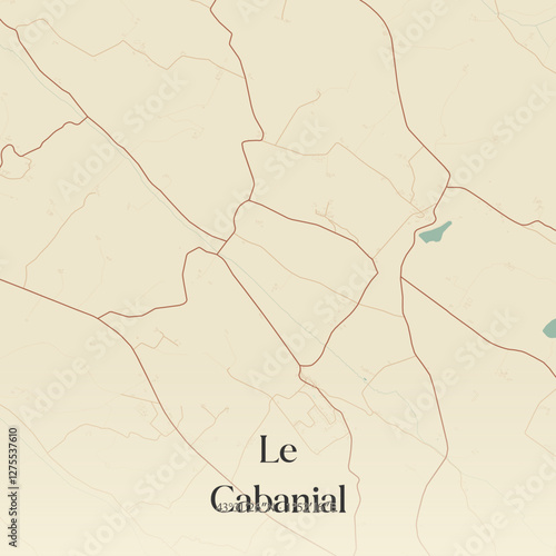 Vintage map of Le Cabanial, France.