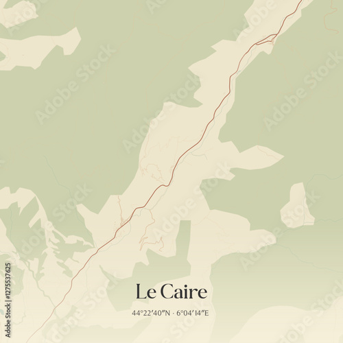 Vintage map of Le Caire, France.