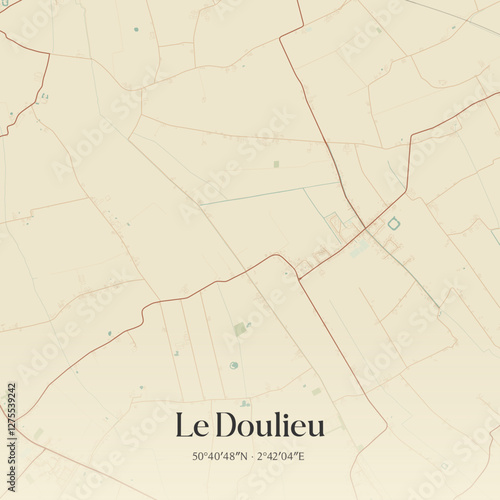 Vintage map of Le Doulieu, France.
