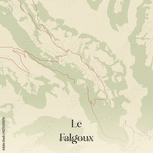 Vintage map of Le Falgoux, France.