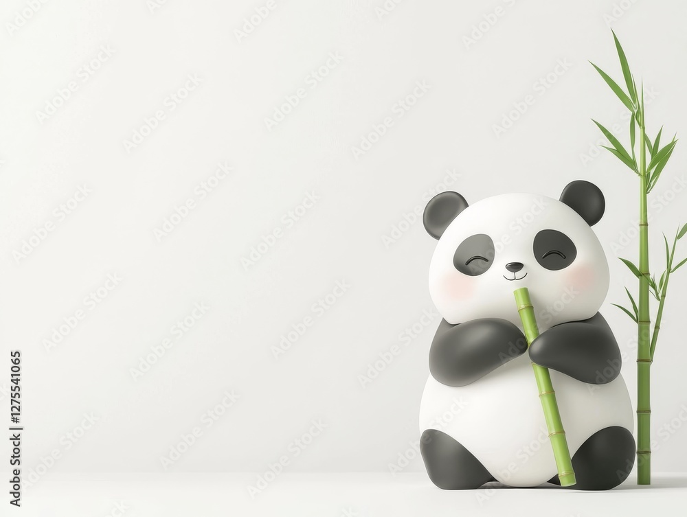 Cute Panda Holding Bamboo and Smiling
Cute Panda Holding Bamboo and Smiling