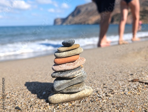 ZEN Entspannung, Meer, Urlaub Steinstapel