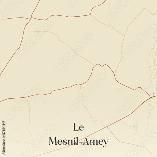 Vintage map of Le Mesnil-Amey, France.