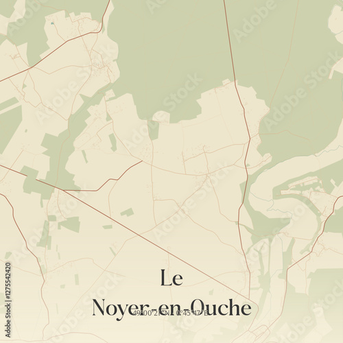 Vintage map of Le Noyer-en-Ouche, France.