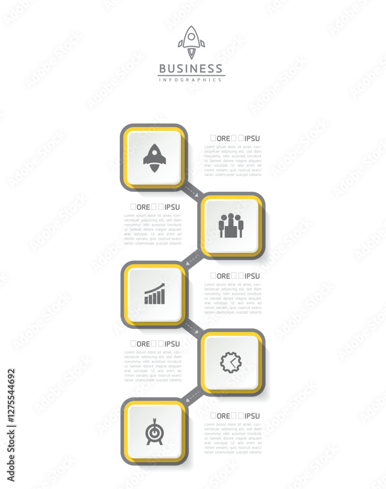 Obraz premium Vector business Presentation Connecting Steps Infographic Template