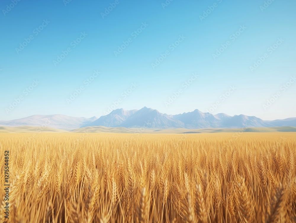 Golden Wheat Field with Majestic Mountain View
Golden Wheat Field with Majestic Mountain View