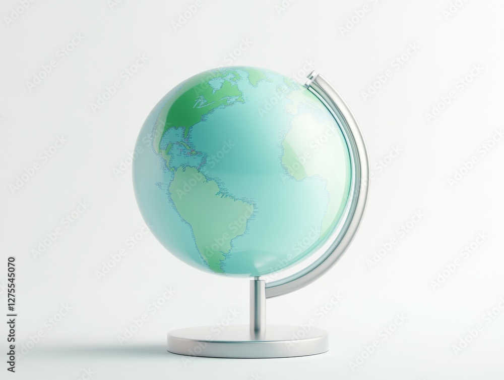 Modern Minimalist Globe with Green Continents
Modern Minimalist Globe with Green Continents