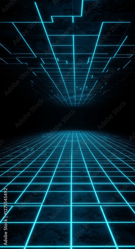 Obraz premium A futuristic digital grid.