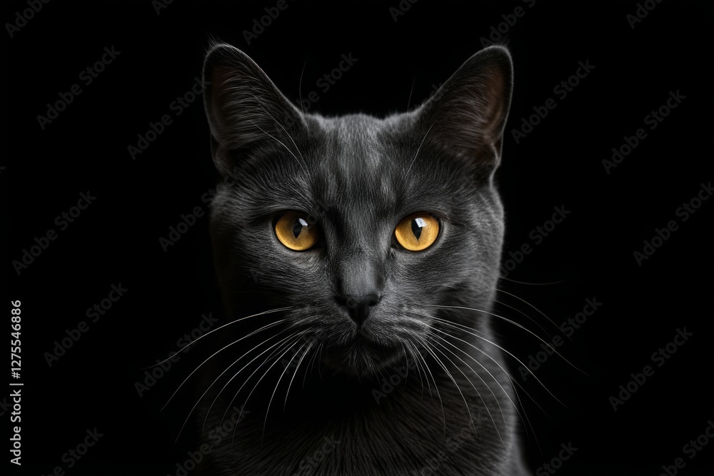 there is a black cat with yellow eyes looking at the camera there is a black cat with yellow eyes looking at the camera