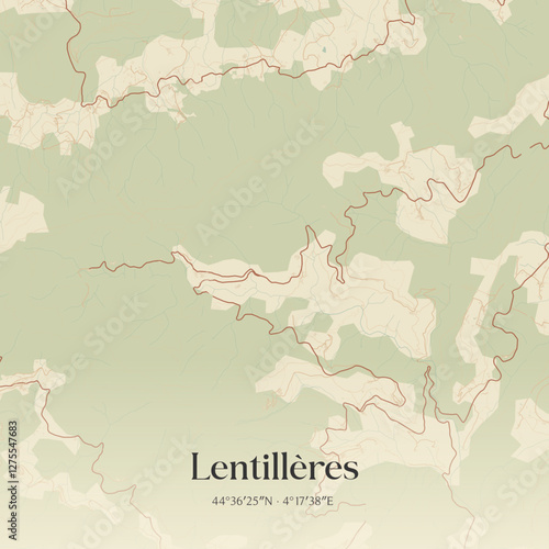 Vintage map of Lentillères, France.