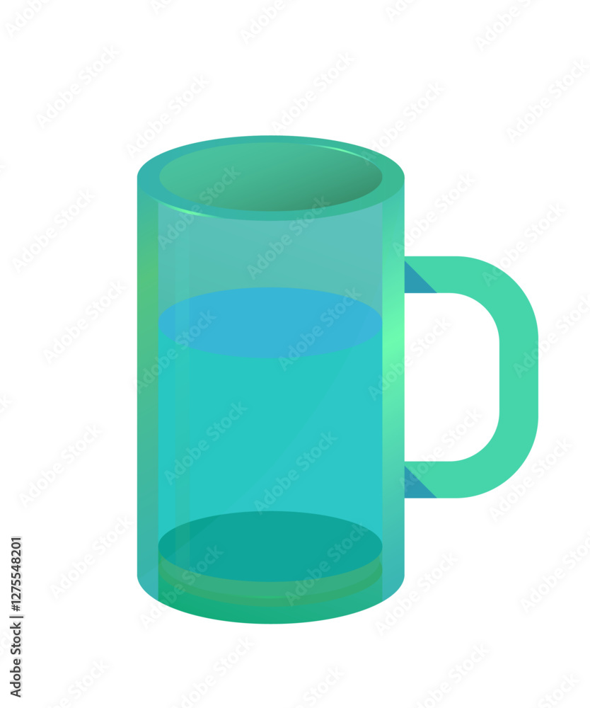 Glass cup of water vector illustration. Health and fresh Glass cup of water vector illustration. Health and fresh