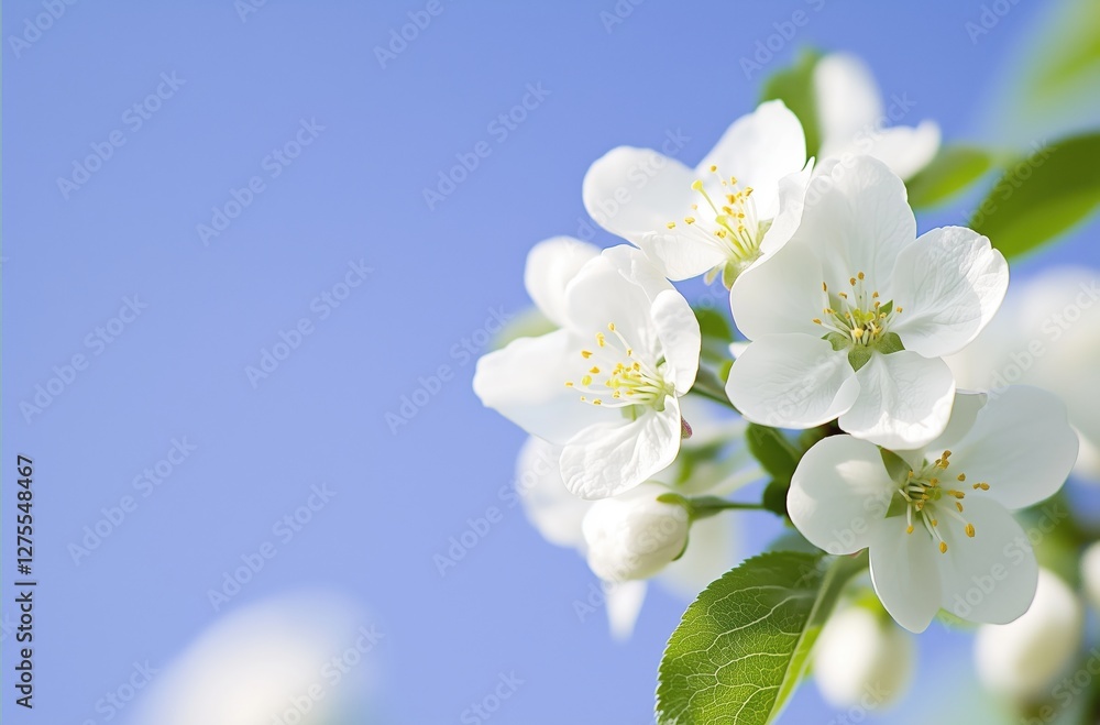 Delicate White Blossoms in Full Bloom Against a Clear Blue Sky Evoking Serenity
Delicate White Blossoms in Full Bloom Against a Clear Blue Sky Evoking Serenity