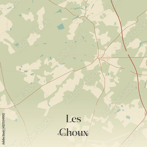 Vintage map of Les Choux, France.