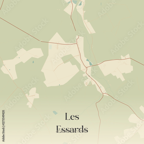 Vintage map of Les Essards, France.