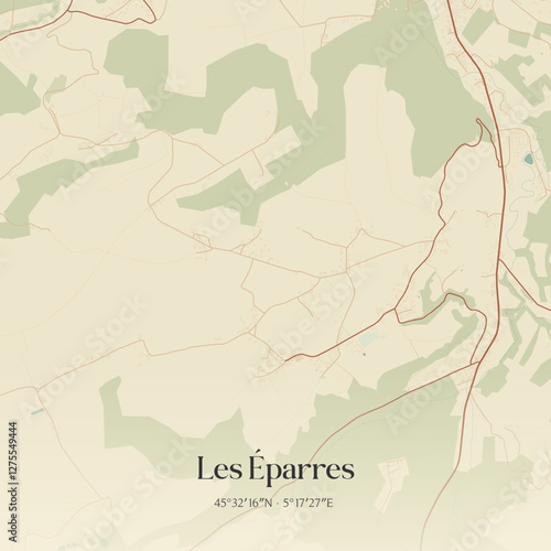 Vintage map of Les Éparres, France.