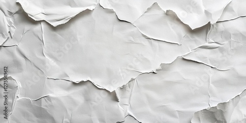 Wallpaper Mural Crumpled white paper texture with varying shades of white and subtle creases, creating an abstract background ideal for design and art projects. Torontodigital.ca