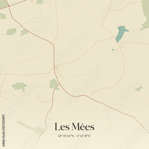 Vintage map of Les Mées, France.