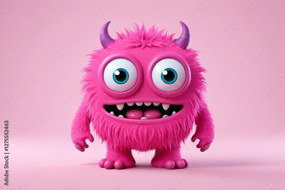 a close up of a pink furry monster with big eyes a close up of a pink furry monster with big eyes