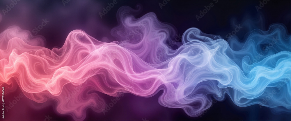 Colorful smoke waves swirling in deep space, ethereal ambiance Colorful smoke waves swirling in deep space, ethereal ambiance