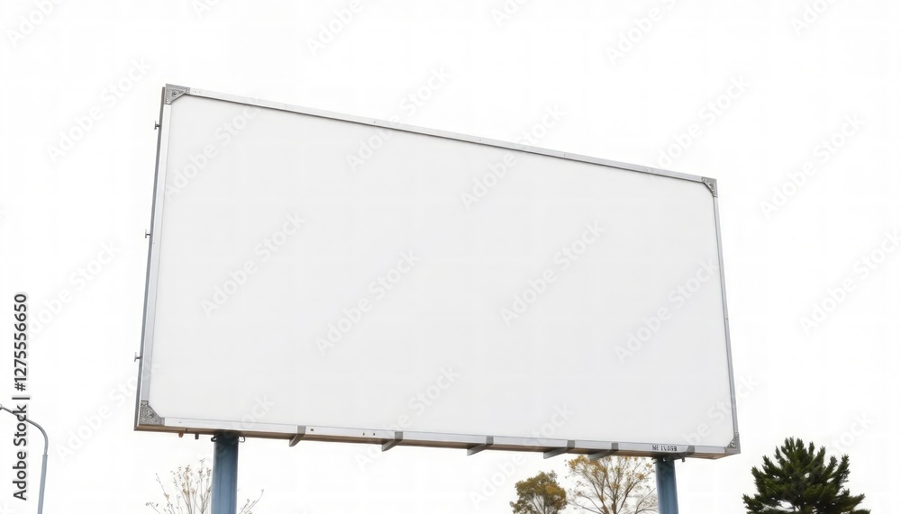 Obraz premium A large blank outdoor billboard ready for advertisements features a clean, unobtrusive design, ideal for marketing messages in urban settings.