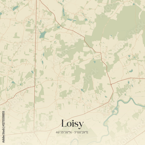 Vintage map of Loisy, France.