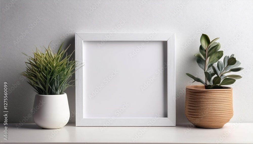 Striking Minimalist White Square Frame Embracing the Elegant Simplicity of a Modern Artwork, Set Against a Crisp, Clean Background Perfect for Home Decor or Digital Art. Striking Minimalist White Square Frame Embracing the Elegant Simplicity of a Modern Artwork, Set Against a Crisp, Clean Background Perfect for Home Decor or Digital Art.