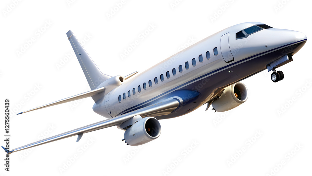 Obraz premium airplane isolated on transparent white background, clipping path