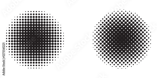 Halftone gradient. Dotted gradient, smooth dots spraying and halftones dot background seamless