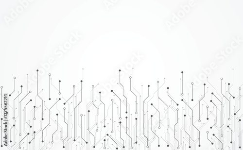 Abstract background with technology circuit board texture. Electronic motherboard illustration. Communication and engineering concept. Vector illustration