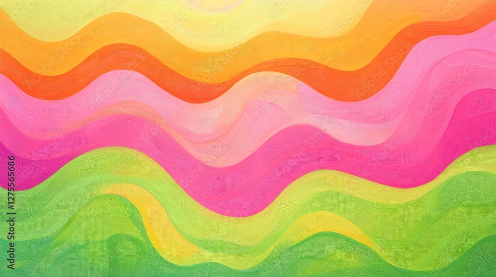 Vibrant Hues: An Abstract Wave Composition Vibrant Hues: An Abstract Wave Composition