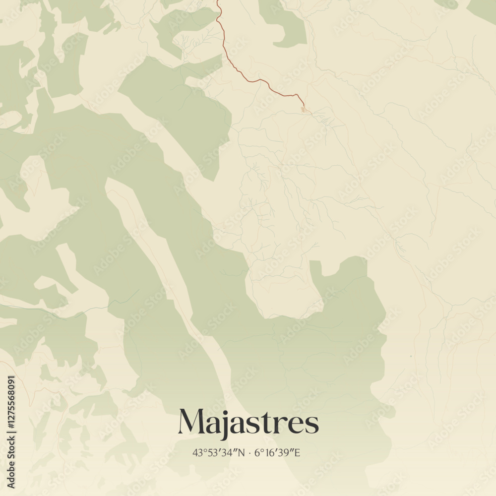 Obraz premium Vintage map of Majastres, France.