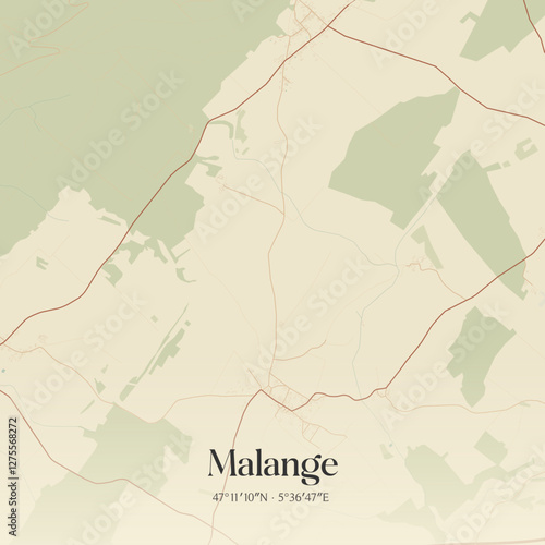 Vintage map of Malange, France.