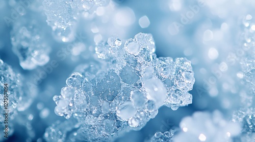 Close Up Of Icy Crystal Formations In Blue Hues photo