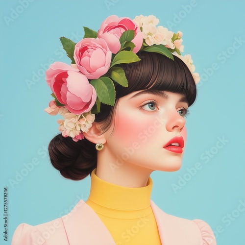 girl with flowers