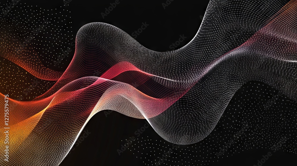 Fototapeta premium Abstract Technology Pattern on Black Background with Copy Space