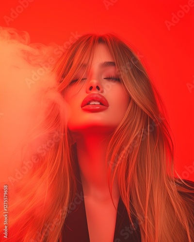 girl in red,generated ai