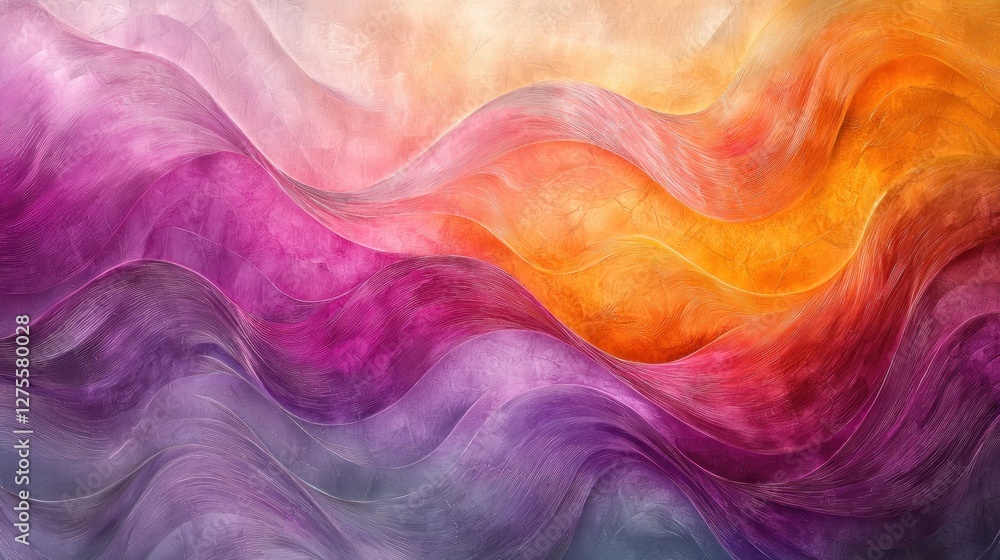Abstract Waves of Color: A Vibrant Digital Painting Abstract Waves of Color: A Vibrant Digital Painting
