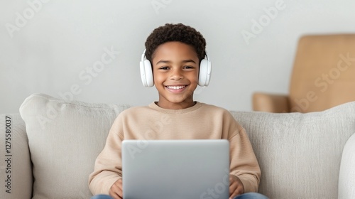 young man listening to music,generated ai