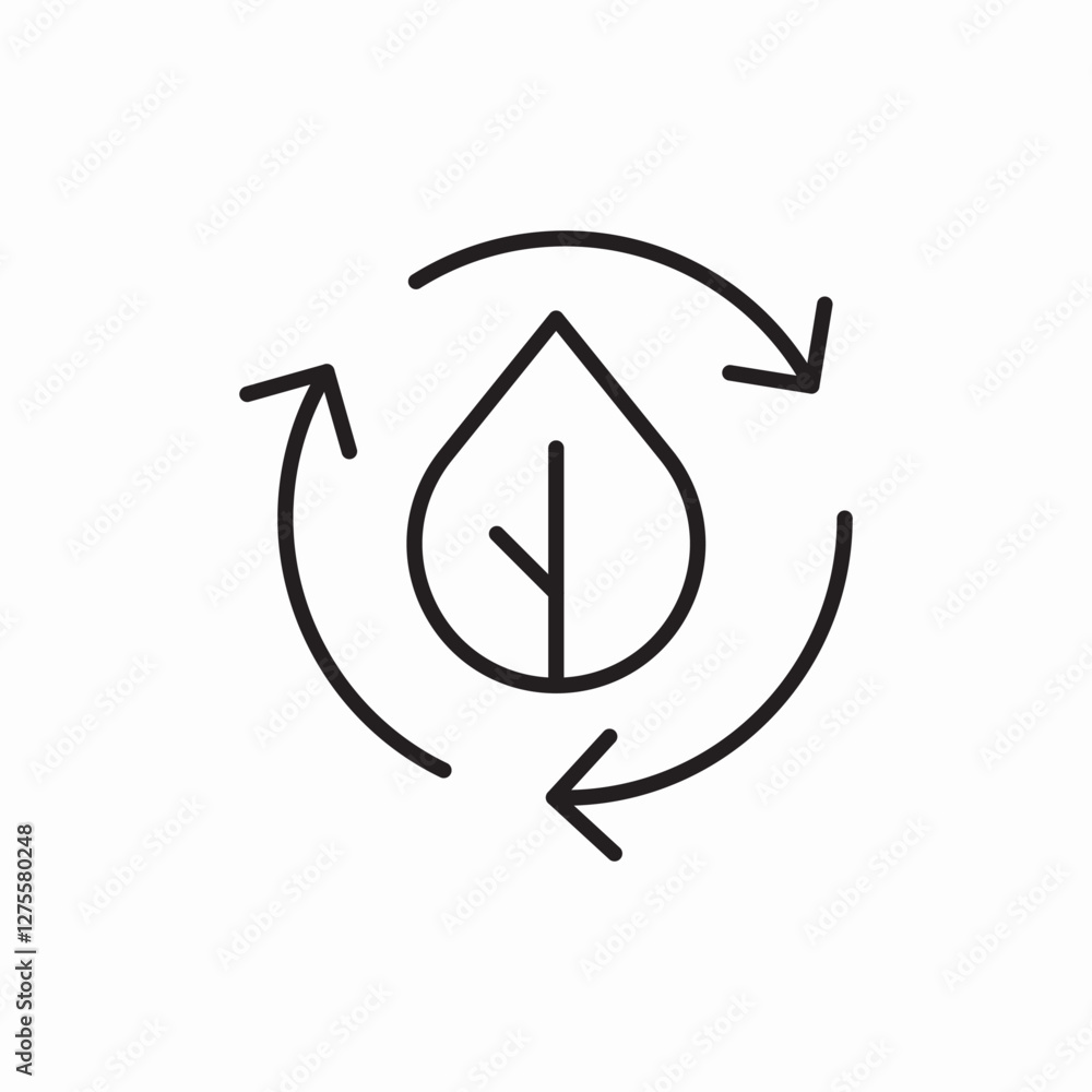 leaf recycle green icon vector sign leaf recycle green icon vector sign