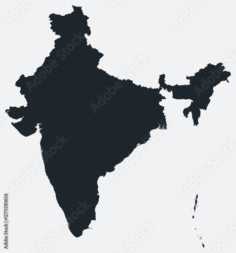 India map. Just a simple border map. Shape of the country. Flat blank India outline. Vector boundary illustration.