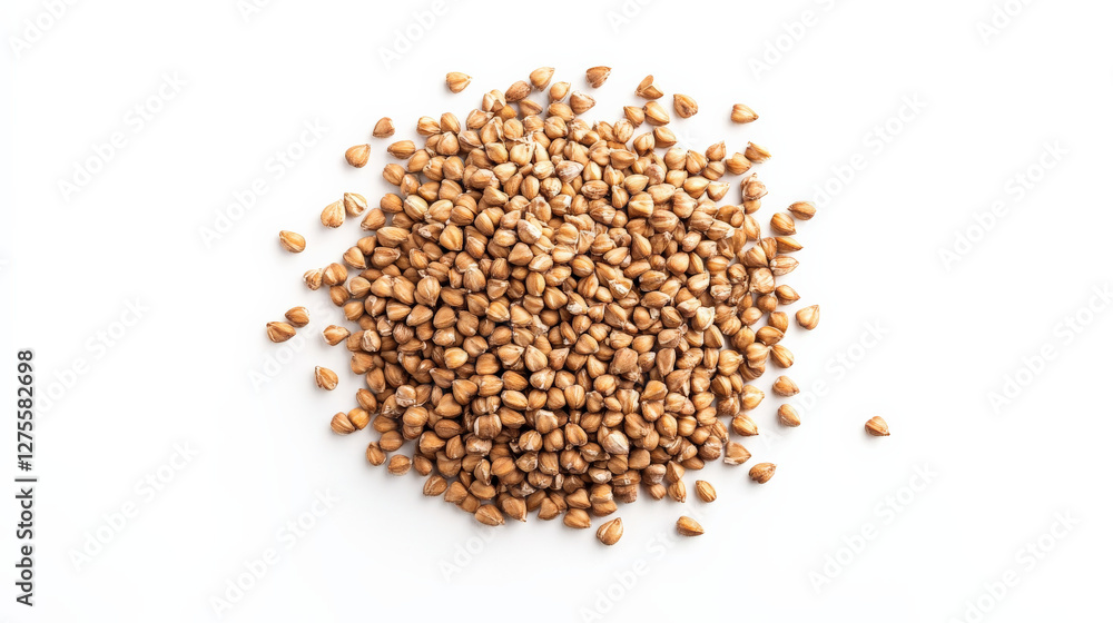 A macro shot of raw buckwheat groats A macro shot of raw buckwheat groats