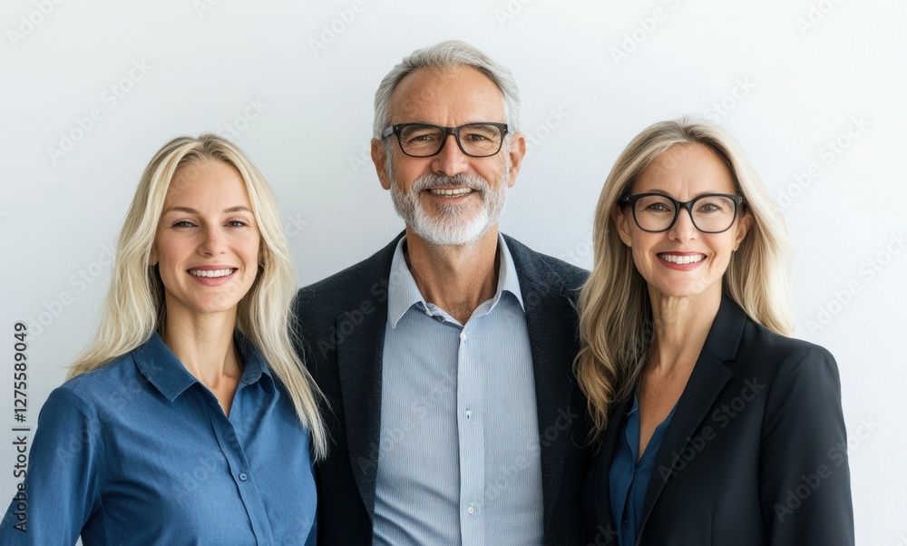 Dressed in business suits, a group of senior professionals stands against a white background, radiating professionalism and team spirit. Dressed in business suits, a group of senior professionals stands against a white background, radiating professionalism and team spirit.