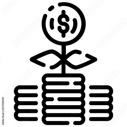 investments vector outline icon