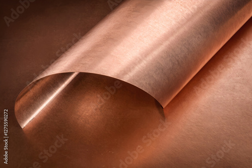 shiny copper foil rolling texture abstract gradient rose gold metal luster background, 300dpi