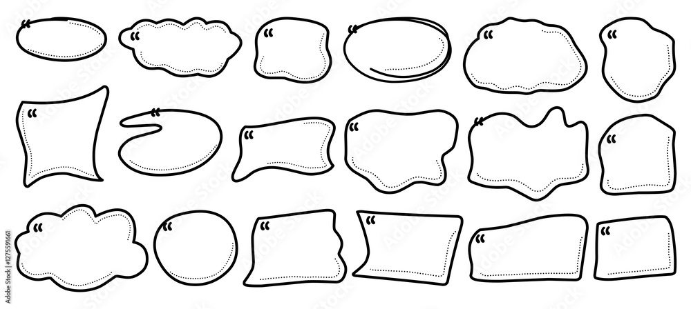 Collection of hand-drawn speech bubble outlines suitable for comics, presentations, and social media graphics. Collection of hand-drawn speech bubble outlines suitable for comics, presentations, and social media graphics.